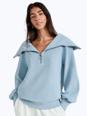Varley Vine Light Blue Half-Zip Pullover Sweatshirt